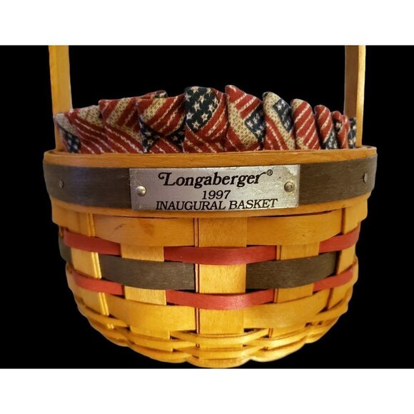 Vintage 1997 INAUGURAL LAUDENBERGER BASKET Combo Flag Liner Clear Protector - Picture 3 of 11